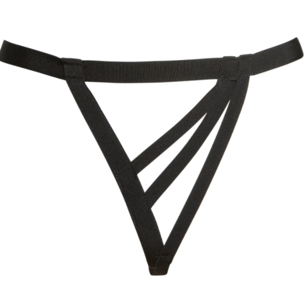 Suzy Black Beth Cage Thong XL NWT Lingerie